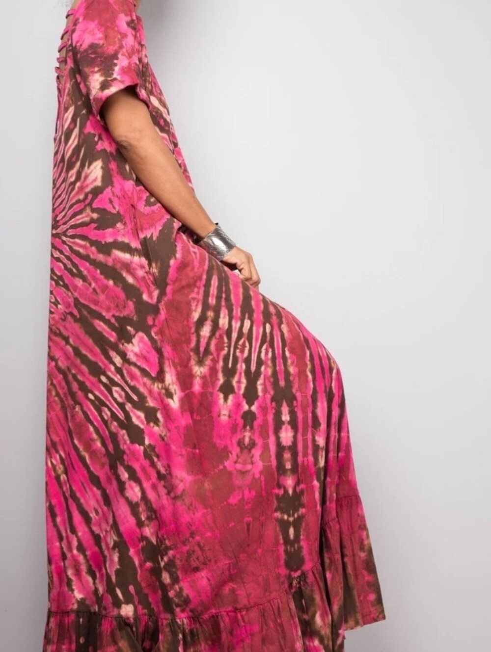 Handmade One Of A Kind 100% Cotton Tie Dye Dress - Picture 3 of 5